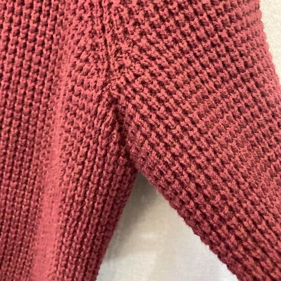 Oak Hill Heavy Chunky Knit Henley Sweater Men's 2XLT 2XL Tall Maroon Red Buttons - Picture 14 of 16